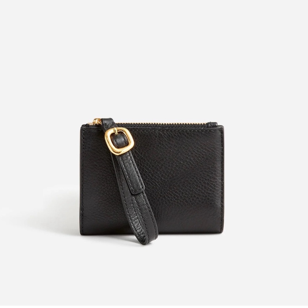 NWT Madewell Chic Black Wristlet with Gold Buckle